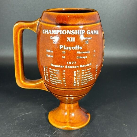 Vintage 1977 Dallas Cowboys Super Bowl XII Champs Season Mug‎ Rare - Picture 2 of 4
